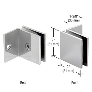 CRL Polished Chrome Fixed Panel Square Clamp With Small Leg