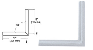 CRL Clear Anodized Quick Connect 90º Corner for 1-1/2" Diameter Tubing