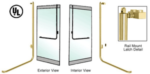 CRL-Blumcraft® Satin Brass Left Hand Reverse Rail Mount Keyed Access "D" Exterior, Top Securing Panic Handle