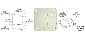 CRL Oyster White 5" x 5" Offset Base Plate