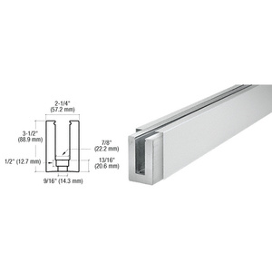CRL Satin Anodized Custom B5L Low Profile Shoe  Drilled for 1/2" to 5/8" Glass