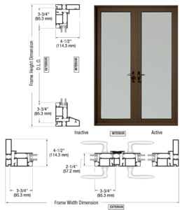 CRL-U.S. Aluminum Class I Bronze Black Anodized Series 900 Terrace Door Pair Swing Out