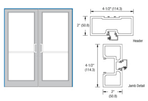 CRL-U.S. Aluminum White KYNAR® Paint 76" x 86" Series DF800 Tubular Butt Hinge Up and Over Frame Complete (2F)
