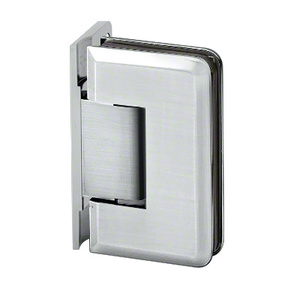 Satin Chrome Wall Mount with Offset Back Plate Adjustable Premier Series Hinge
