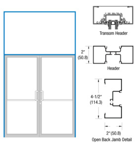 CRL-U.S. Aluminum Custom KYNAR® Paint and Custom Size Series IT451 Open Back Butt Hinge Transom Frame Complete (2FT)