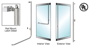 CRL-Blumcraft® Polished Stainless Right Hand Reverse Low Profile Keyed Access "F" Exterior Top Securing Panic Handle