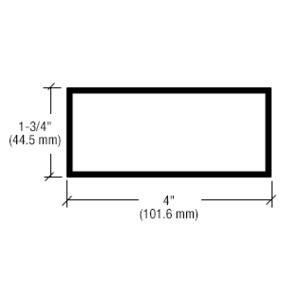 CRL-U.S. Aluminum 4" x 1-3/4" Hollow Tube Extrusion, Custom Paint - 24'-2"