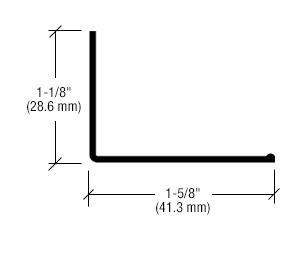 CRL-U.S. Aluminum White KYNAR® Paint Molding, 1-5/8" x 1-1/8" - 21'-2"
