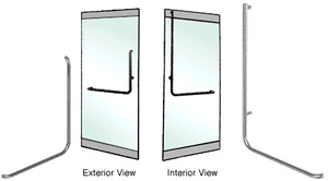 CRL-Blumcraft® Brushed Stainless Left Hand Reverse Rail Mount "B" Exterior Top Securing Dummy Handle