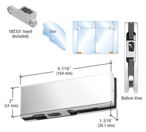 CRL Polished Stainless Bottom Door Patch with 1NT301 Insert