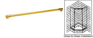 CRL Polished Brass 39" Sleeve-Over Glass-to-Glass Support Bar for 1/4" to 5/16" Thick Glass