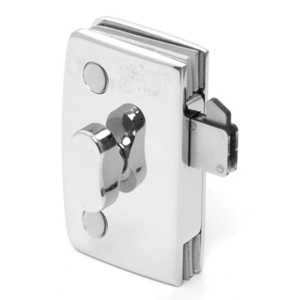 Polished Chrome Sliding Glass Door Lock with Indicator