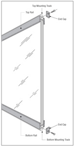 CRL-Blumcraft® Painted Sidelite (S/L) 3/4" Tall Top Rail Lift and Drop - 1/2" Glass