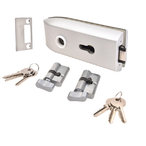 CRL Clear Anodized Glass Mounted Latch with Lock and Thumbturn