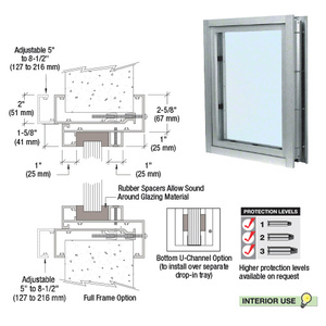 CRL Satin Anodized Aluminum Clamp-On Frame Interior Glazed Vision Window