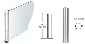 CRL Polished Stainless 18" Round PP08 Elegant Series Counter/Partition 135 Degree Post