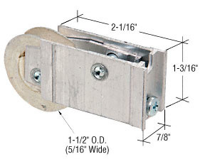 CRL 1-1/2" Steel Ball Bearing Sliding Glass Door Roller with 7/8" Wide Housing