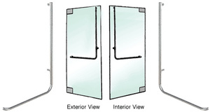 CRL-Blumcraft® Brushed Stainless Left Hand Reverse Glass Mount "D" Exterior Top Securing Dummy Handle