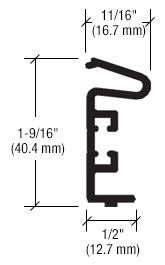 CRL-U.S. Aluminum Wall Jamb Filler, Dark Bronze/Black Anodized Class 1 - 24'-2"