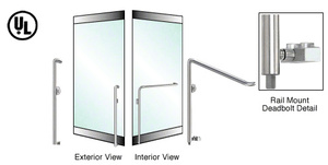 CRL-Blumcraft® Brushed Stainless Left Hand Reverse Rail Mount Keyed Access 'K' Exterior Bottom Securing Deadbolt Handle