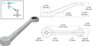 CRL Brushed Stainless Regular Duty Single Long Arm Spider Fitting Column Mount