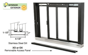 CRL Duranodic Bronze Self-Closing Deluxe Sliding Service Windows with Stainless Steel Sill