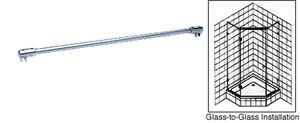 CRL Polished Chrome 39" Sleeve-Over Glass-To-Glass Support Bar for 3/8" to 1/2" Thick Glass