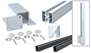 CRL Clear Anodized 1100 Series Center Fascia Mount Post Kit