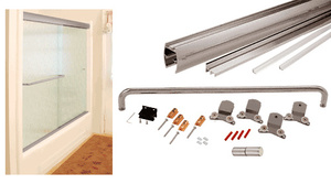 CRL Brushed Nickel 72" x 60" Cottage CK Series Sliding Shower Door Kit With Clear Jambs for 3/8" Glass