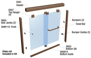 CRL Oil Rubbed Bronze 60" x 72" Suite "EK" Series Shower Door Kit