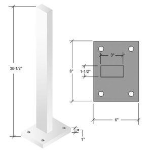 CRL 30" Sky White Cielo Solid Stanchion