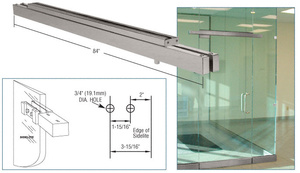 CRL Brushed Stainless Double Narrow Floating Header With Surface Mounted Top Pivots for 72" Wide Opening