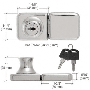 CRL Chrome UV Bond Classic Series Glass Door Lock and Keeper for Double Doors