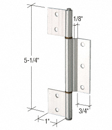 CRL Aluminum Offset Replacement Hinge With 1/8" Offset Center Leaf