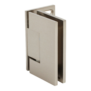 CRL Brushed Nickel Melbourne Adjustable Wall Mount Offset Back Plate with Cover Plate Hinge