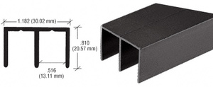 CRL Profilé supérieur en aluminium ultra-profond, coloris noir mat