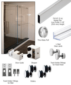 CRL Brushed Stainless Steel Deluxe 180 Degree Serenity Series Sliding System
