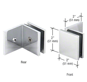 CRL Polished Chrome Fixed Panel Square Clamp With Large Leg