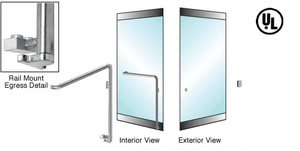 CRL-Blumcraft® Brushed Stainless Right Hand Reverse Rail Mount Retainer Plate Access "Z" Exterior Bottom Securing Electronic Egress Control Handle