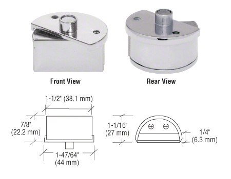 CRL Chrome Showcase Pivot Hinges for 3/16" Glass