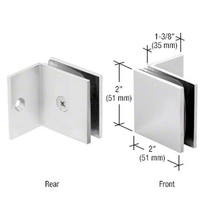 CRL Satin Chrome Fixed Panel Square Clamp With Small Leg