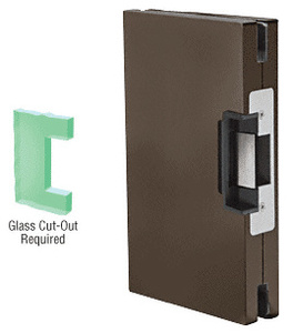 CRL Dark Bronze 6" x 10" LH/RHR Custom Center Lock Glass Keeper With Deadlatch Electric Strike