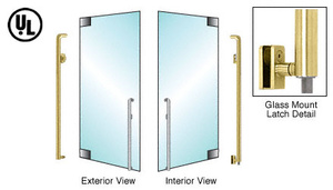 CRL-Blumcraft® Satin Brass Left Hand Reverse Glass Mount Keyed Access 'K' Exterior Bottom Securing Deadbolt Handle