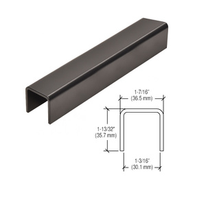 CRL Matte Black U-Channel Cap for 21.52 mm Glass- 3 m Long