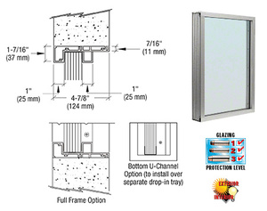 CRL Satin Anodized Aluminum Standard Inset Frame Exterior Glazed Vision Window