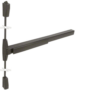 Von Duprin® Surface Mounted Vertical Rod Panic Exit Device with Smooth Case Dark Bronze Finish 36” x 84” Exit Only