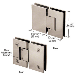 CRL Brushed Nickel Geneva 380 Series Adjustable 180 Degree Glass-to-Glass Hinge