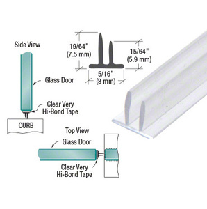 CRL Translucent Vinyl Double Fin Seal 5/16" Maximum Gap without Tape