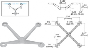 CRL Brushed Stainless Regular Duty Spider Fitting 4-Way Arm Column Mount