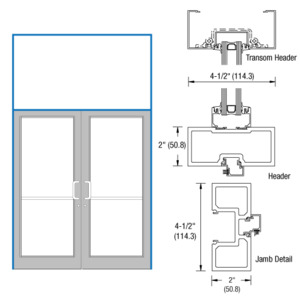 CRL-U.S. Aluminum Custom Paint 76" x 126" Series DF800 Tubular Offset Hung Transom Frame Blank (2FT)